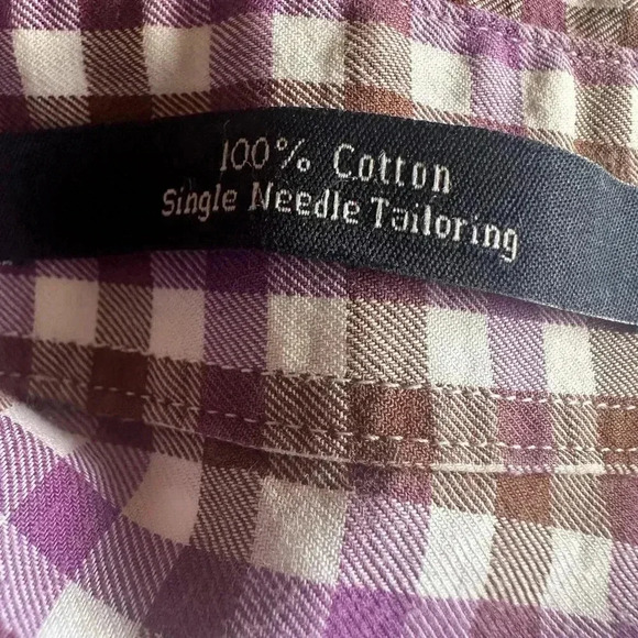 Haspel Co Purple and Brown Gingham Button-Down Shirt - Picture 3 of 6